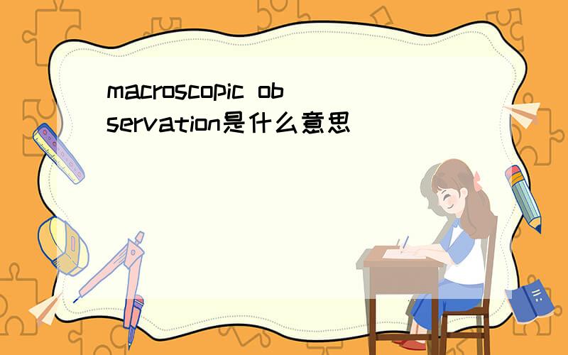 macroscopic observation是什么意思