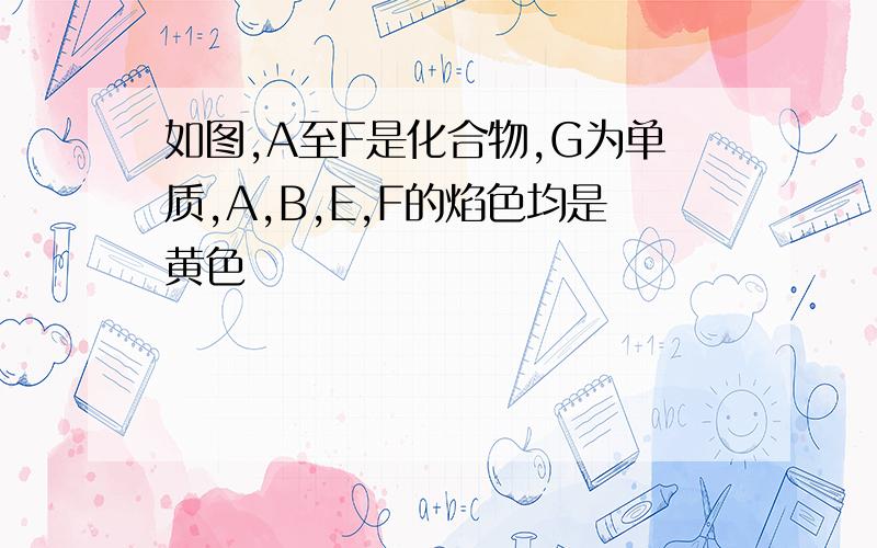 如图,A至F是化合物,G为单质,A,B,E,F的焰色均是黄色