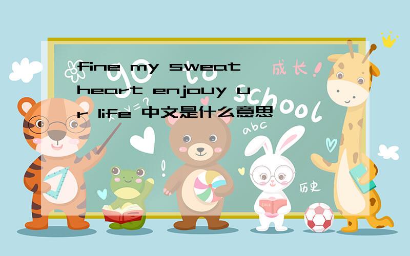 fine my sweat heart enjouy ur life 中文是什么意思