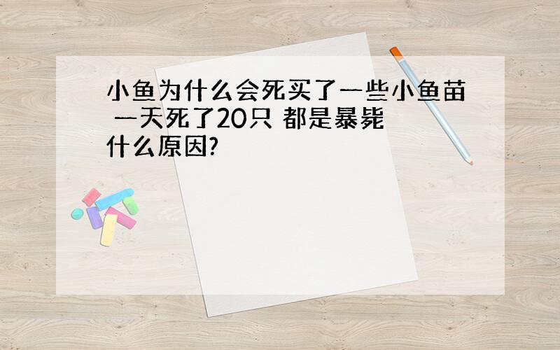 小鱼为什么会死买了一些小鱼苗 一天死了20只 都是暴毙 什么原因?