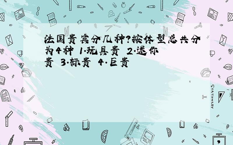 法国贵宾分几种?按体型总共分为4种 1.玩具贵 2.迷你贵 3.标贵 4.巨贵