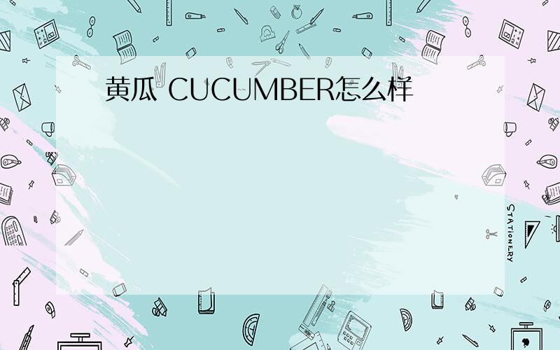 黄瓜 CUCUMBER怎么样