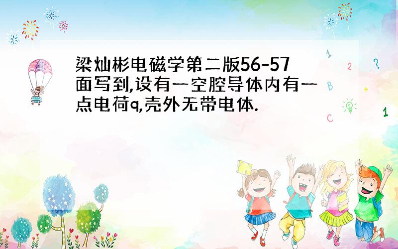 梁灿彬电磁学第二版56-57面写到,设有一空腔导体内有一点电荷q,壳外无带电体.