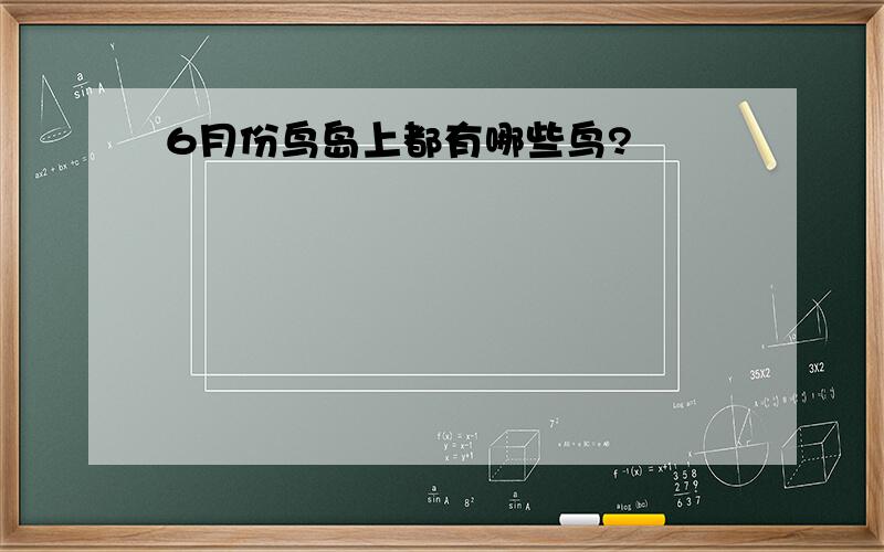 6月份鸟岛上都有哪些鸟?