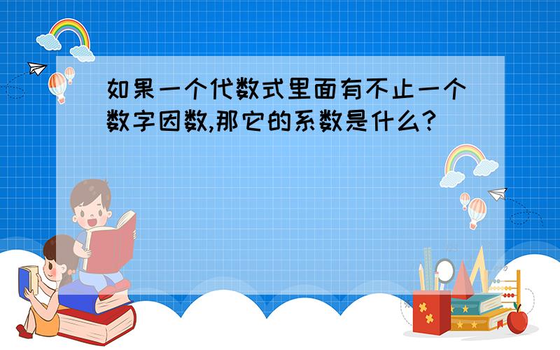 如果一个代数式里面有不止一个数字因数,那它的系数是什么?