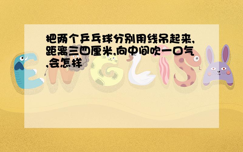 把两个乒乓球分别用线吊起来,距离三四厘米,向中间吹一口气,会怎样