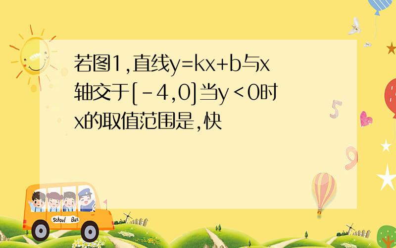 若图1,直线y=kx+b与x轴交于[-4,0]当y＜0时x的取值范围是,快