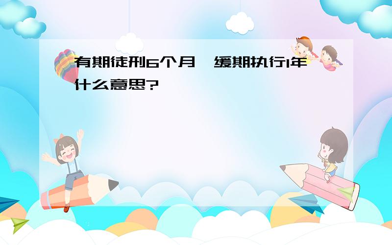 有期徒刑6个月,缓期执行1年什么意思?