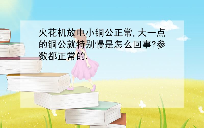 火花机放电小铜公正常,大一点的铜公就特别慢是怎么回事?参数都正常的.