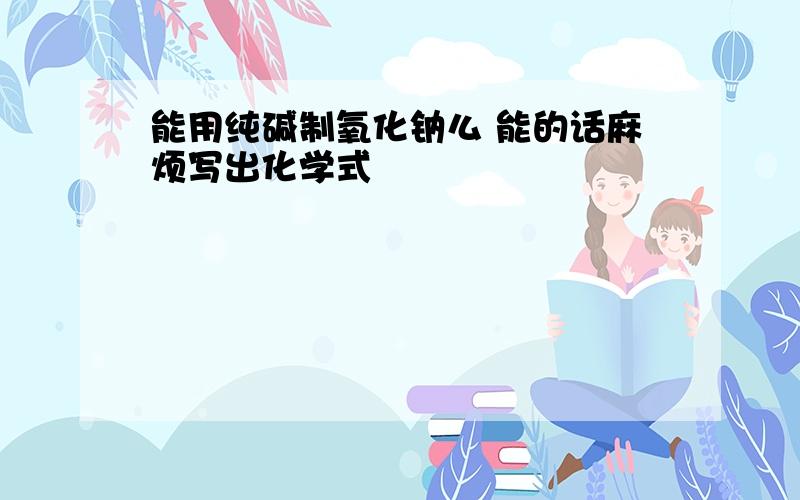 能用纯碱制氧化钠么 能的话麻烦写出化学式