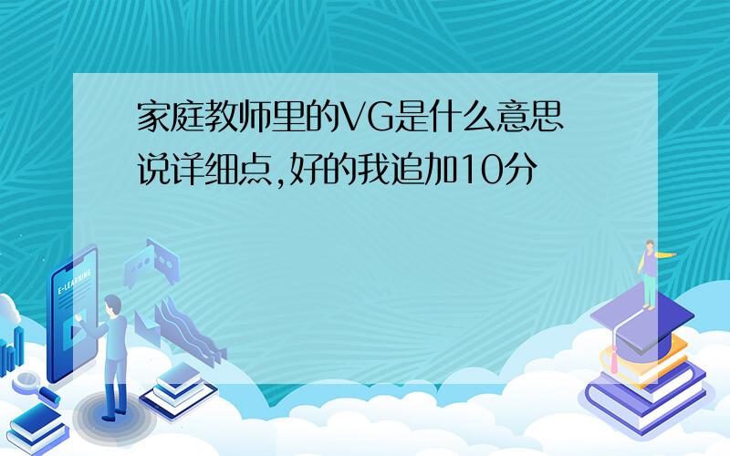 家庭教师里的VG是什么意思 说详细点,好的我追加10分