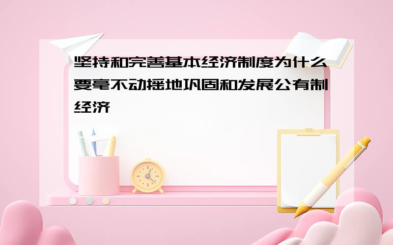 坚持和完善基本经济制度为什么要毫不动摇地巩固和发展公有制经济