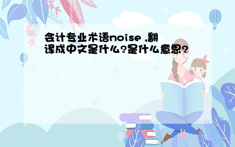 会计专业术语noise ,翻译成中文是什么?是什么意思?