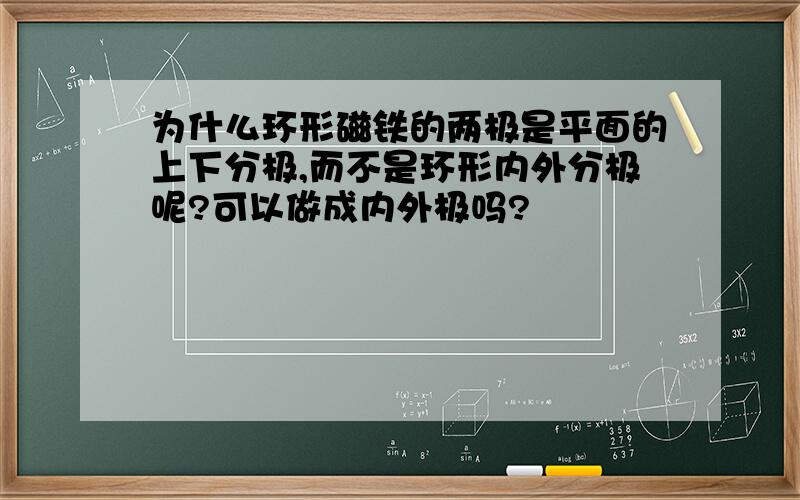 为什么环形磁铁的两极是平面的上下分极,而不是环形内外分极呢?可以做成内外极吗?