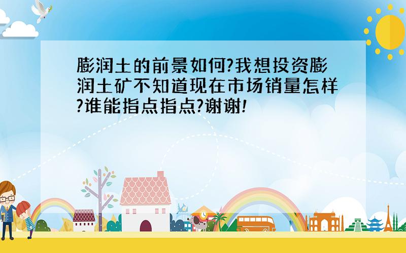 膨润土的前景如何?我想投资膨润土矿不知道现在市场销量怎样?谁能指点指点?谢谢!