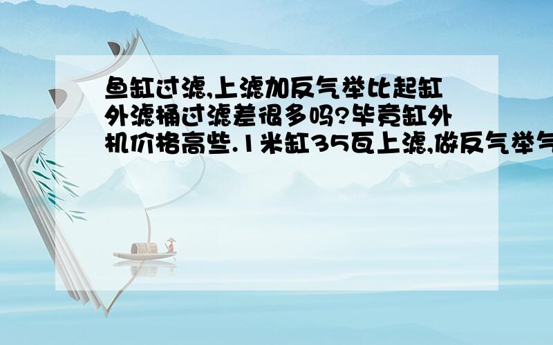 鱼缸过滤,上滤加反气举比起缸外滤桶过滤差很多吗?毕竟缸外机价格高些.1米缸35瓦上滤,做反气举气泵多大