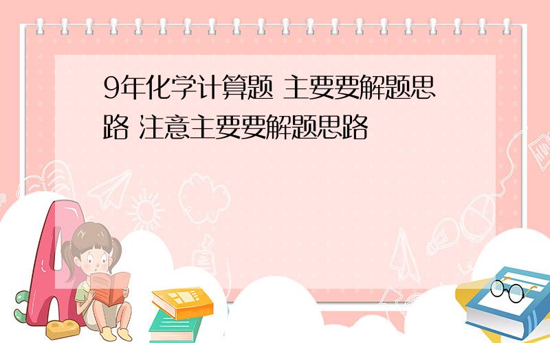 9年化学计算题 主要要解题思路 注意主要要解题思路