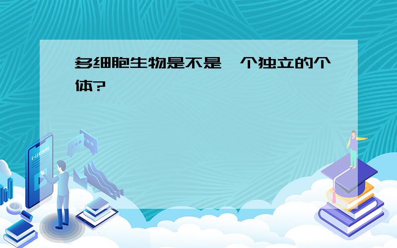 多细胞生物是不是一个独立的个体?