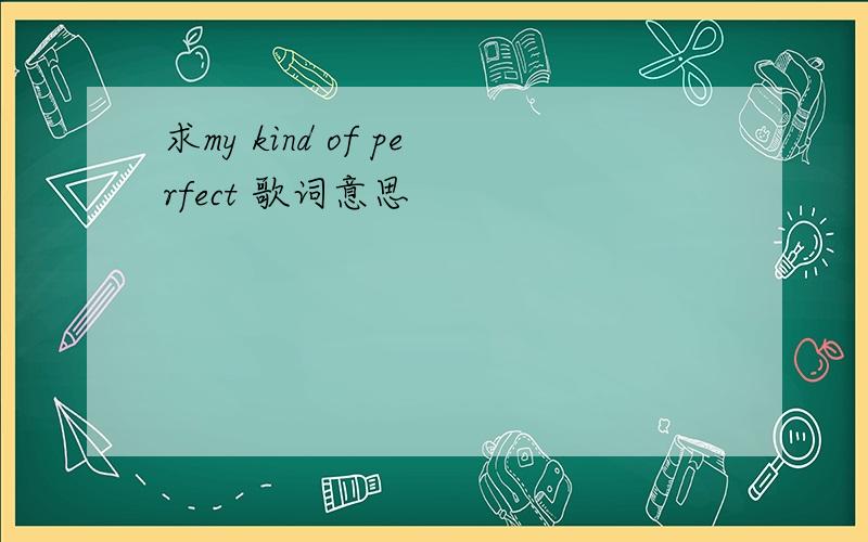 求my kind of perfect 歌词意思