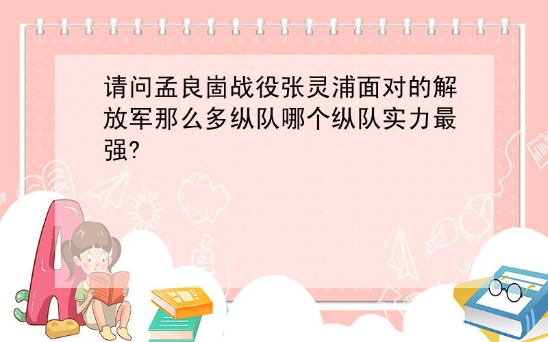 请问孟良崮战役张灵浦面对的解放军那么多纵队哪个纵队实力最强?