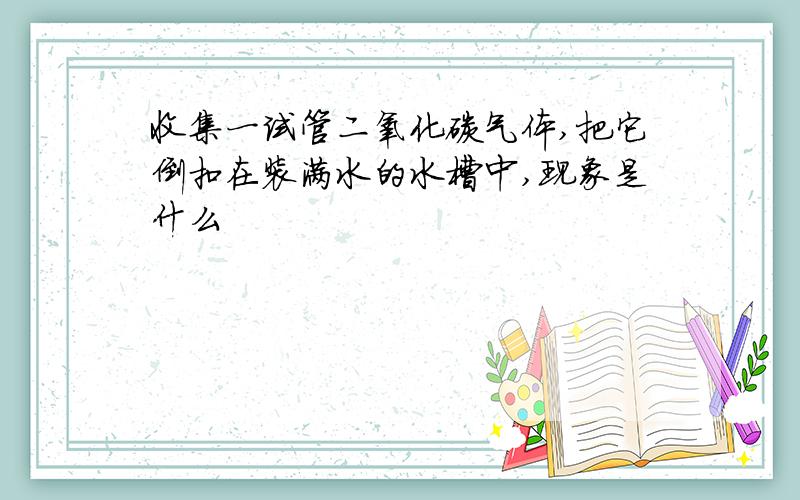 收集一试管二氧化碳气体,把它倒扣在装满水的水槽中,现象是什么