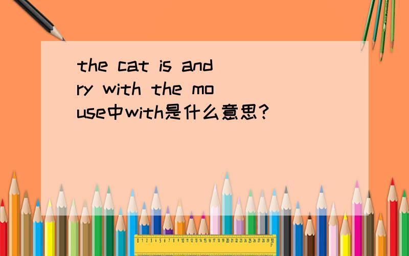 the cat is andry with the mouse中with是什么意思?