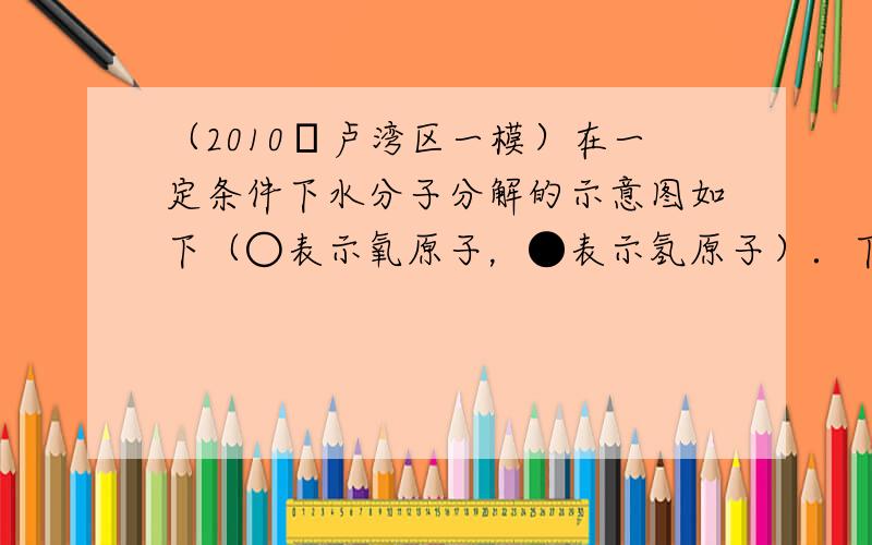 （2010•卢湾区一模）在一定条件下水分子分解的示意图如下（○表示氧原子，●表示氢原子）．下列关于该反应的说法中，错误的