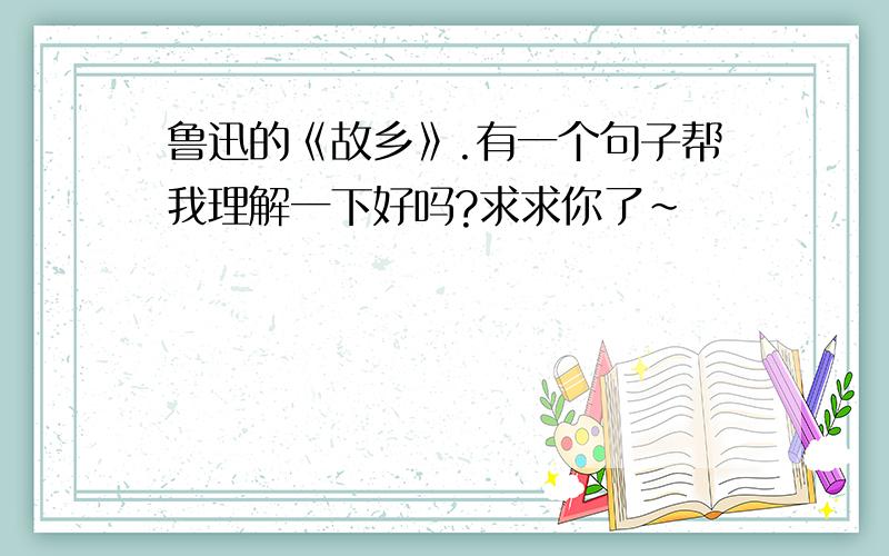 鲁迅的《故乡》.有一个句子帮我理解一下好吗?求求你了~