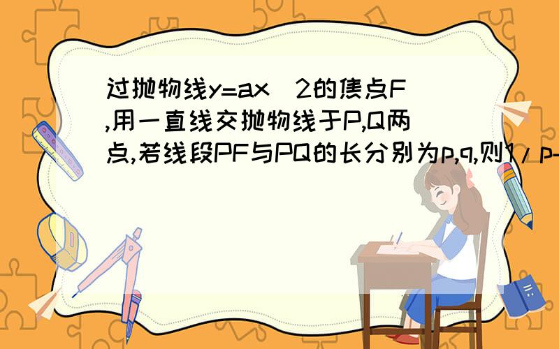 过抛物线y=ax^2的焦点F,用一直线交抛物线于P,Q两点,若线段PF与PQ的长分别为p,q,则1/p+1/q等于