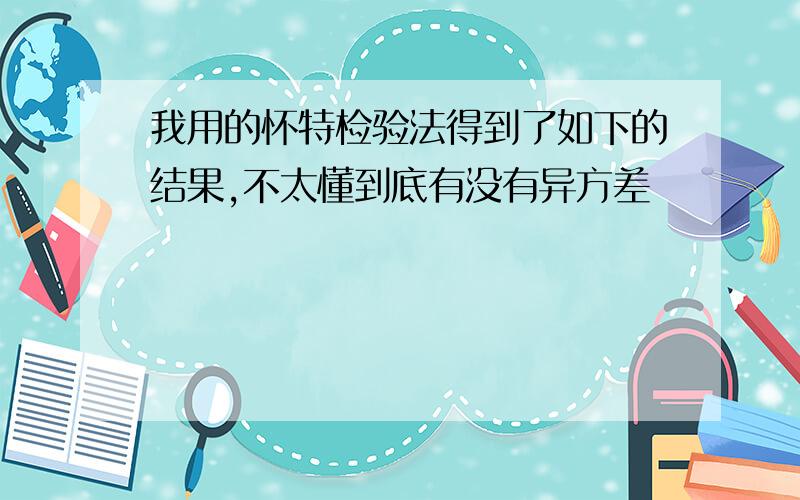 我用的怀特检验法得到了如下的结果,不太懂到底有没有异方差