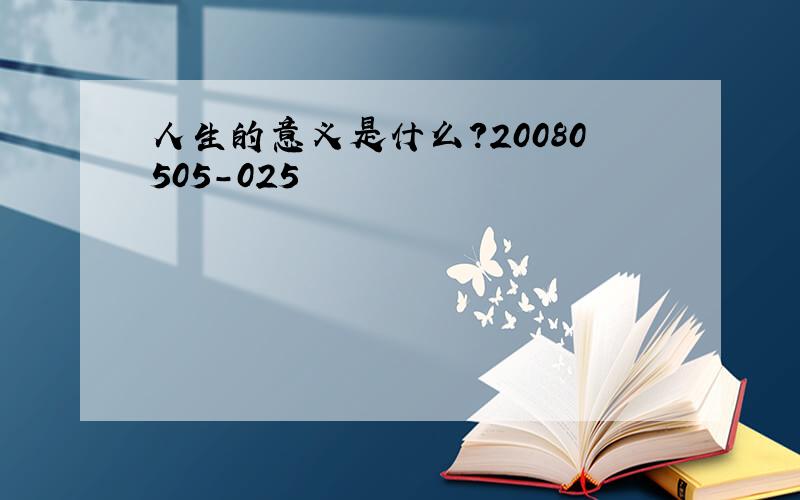 人生的意义是什么?20080505-025