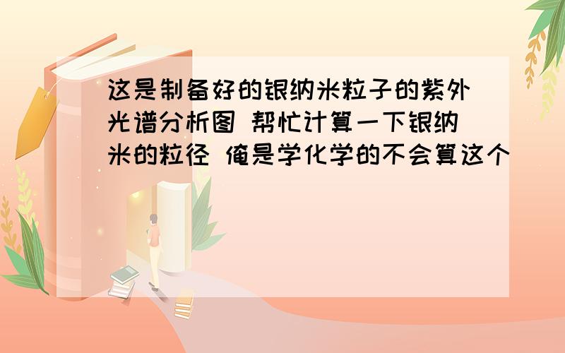 这是制备好的银纳米粒子的紫外光谱分析图 帮忙计算一下银纳米的粒径 俺是学化学的不会算这个