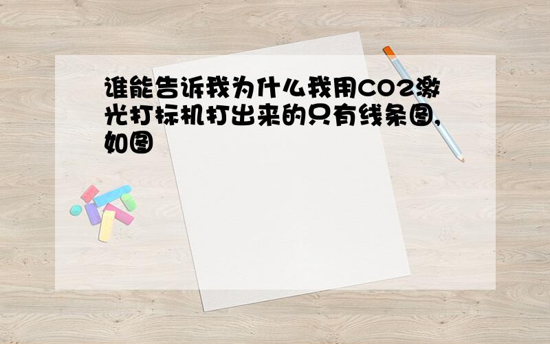 谁能告诉我为什么我用CO2激光打标机打出来的只有线条图,如图