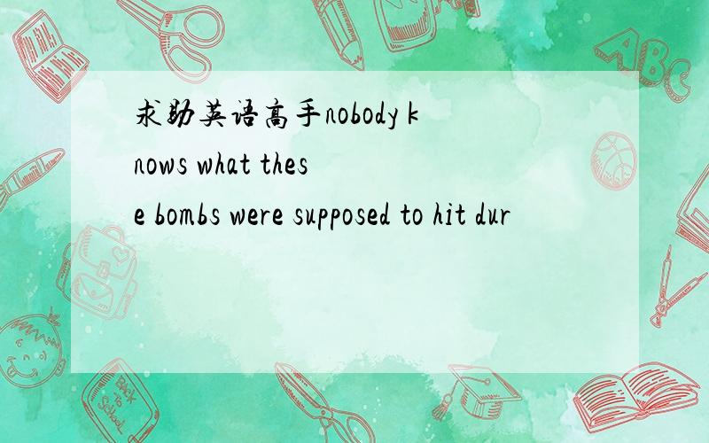 求助英语高手nobody knows what these bombs were supposed to hit dur