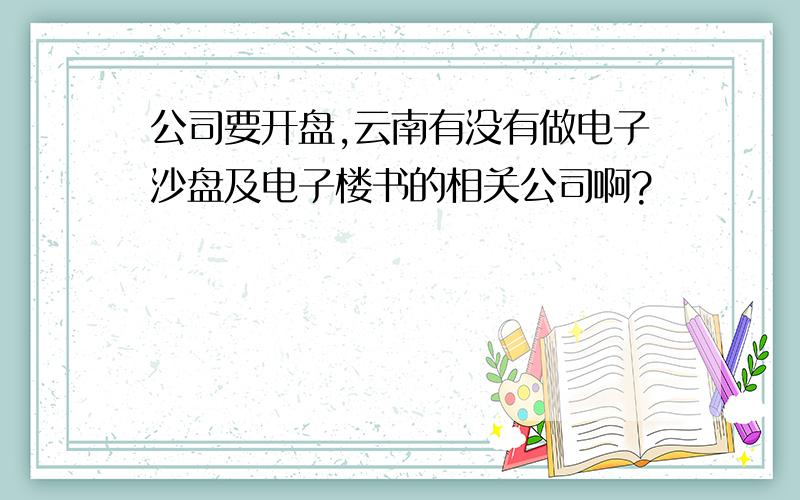 公司要开盘,云南有没有做电子沙盘及电子楼书的相关公司啊?