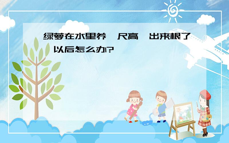 绿萝在水里养一尺高,出来根了,以后怎么办?