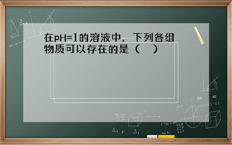 在pH=1的溶液中，下列各组物质可以存在的是（　　）