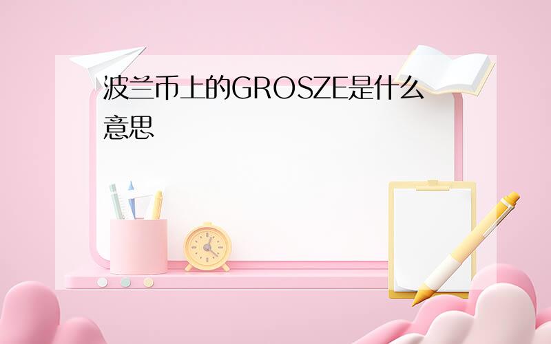 波兰币上的GROSZE是什么意思