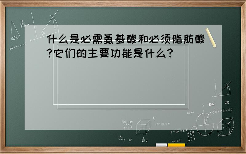 什么是必需氨基酸和必须脂肪酸?它们的主要功能是什么?