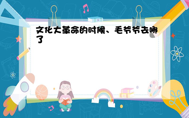 文化大革命的时候、毛爷爷去哪了