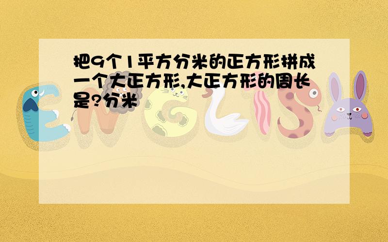 把9个1平方分米的正方形拼成一个大正方形,大正方形的周长是?分米