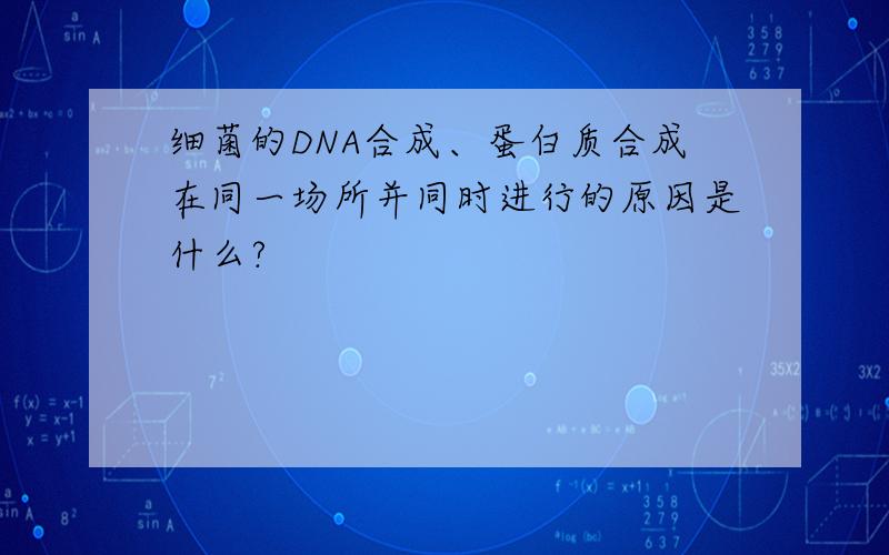 细菌的DNA合成、蛋白质合成在同一场所并同时进行的原因是什么?