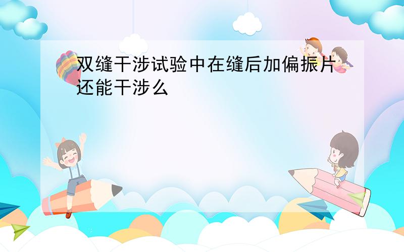 双缝干涉试验中在缝后加偏振片还能干涉么