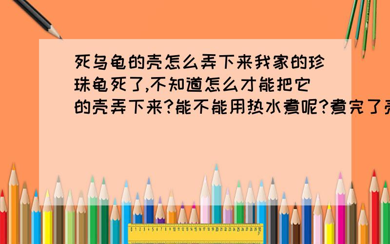 死乌龟的壳怎么弄下来我家的珍珠龟死了,不知道怎么才能把它的壳弄下来?能不能用热水煮呢?煮完了壳会不会软了啊?