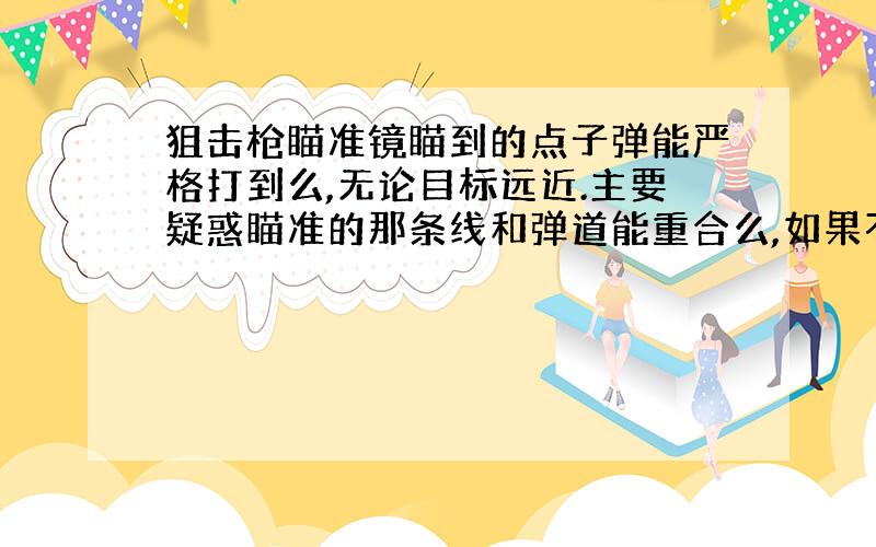 狙击枪瞄准镜瞄到的点子弹能严格打到么,无论目标远近.主要疑惑瞄准的那条线和弹道能重合么,如果不重合那是狙击手通过长期练习