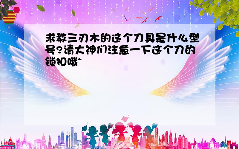 求教三刃木的这个刀具是什么型号?请大神们注意一下这个刀的锁扣哦~