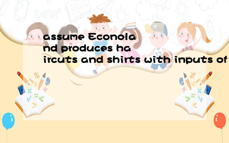 assume Econoland produces haircuts and shirts with inputs of