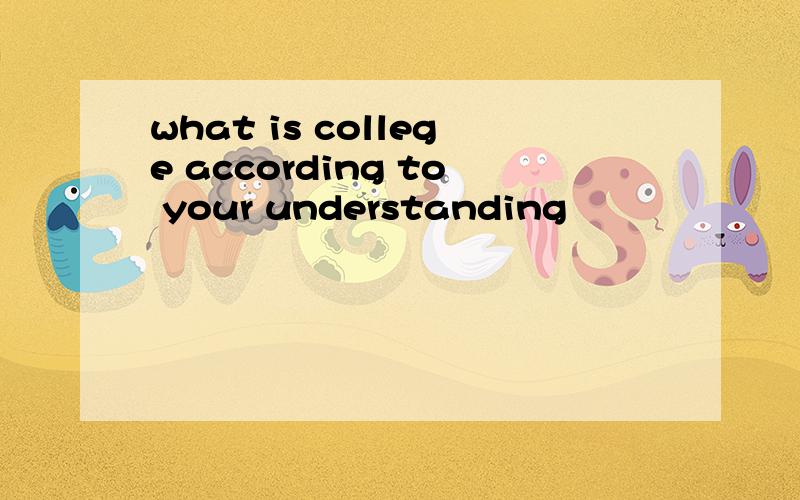 what is college according to your understanding