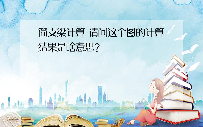 简支梁计算 请问这个图的计算结果是啥意思?