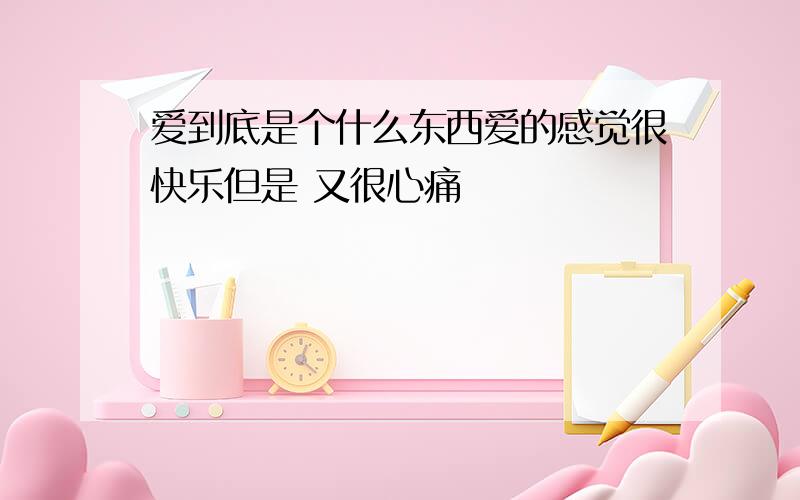 爱到底是个什么东西爱的感觉很快乐但是 又很心痛